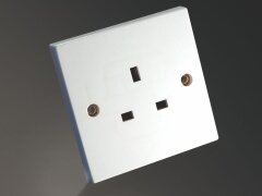 MS HD Power MS-9297S UK single gang wall socket for Audio and A/V Silver