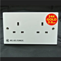 MS HD Power MS-9296G UK 2 gang wall socket for Audio and A/V Gold